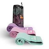 MAJESTIC SPORT Booty Band Set, 3X Stärken & Längen, 3X Designs, Inkl. Tragebeutel (Hip Bands, Resistance Bands Set, Fitnessbänder Set, Sportbänder, Trainingsbänder, Gymnastikband, Fitness Band)