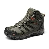 NORTIV 8 Herren Trekkingschuhe Wanderschuhe Outdoorschuhe Wanderstiefel Wasserdicht Hiking Boots Kletterschuhe Bergsteigen Klettern Wandern Schuhe Armee/GRÜN/SCHWARZ/ORANGE 160448_M-E Größe 43 (EUR)