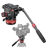 NEEWER Pro Fluid Kopf für Videostativ mit Stufenlos Verstellbar Schwenk und Neigungsdämpfung Robust QR Platte, Metall ø75mm Basis Videokopf Kompatibel mit DJI RS Gimbals Manfrotto,Max.10kg, GM006