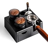 Tamperstation für Barista (51-58mm) | Schwarz Tamper Station aus ABS | Einstellbar Coffee Tamping Station | Espresso Station für Barista Zubehör (Ohne Zubehör)