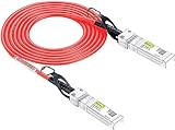 [Red] Colored 10G SFP+ DAC Cable - Twinax SFP Cable for Cisco SFP-H10GB-CU0.5M, Ubiquiti UniFi, D-Link, Supermicro, Netgear, Mikrotik, Fortinet, 0.5-Meter(1.6ft)