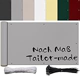 balkonumrandung balkonbespannung 80 90 100 120 cm hoch stoff nach maß balkon sicht windschutz balkonverkleidung kunststoff mit ösen Grau Anthrazit für Balkon Terrassen Garten die seite ohne bohren