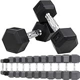 Miweba Sports Hexagon Hanteln HGH100 | 2,5-30kg - 𝐏𝐫𝐨𝐟𝐢 Hantel - Hantelset - Kurzhanteln - Gusseisen - Ergonomischer Griff - Einzelhantel - Hantel Set - Dumbbell (5.0 kg, Hantelpaar)