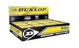 DUNLOP Sports Squashbälle Pro doppelGelb, 12 Stück, Offizieller Turnier-Squashball