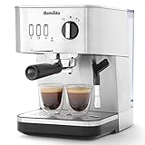 Breville Bijou Barista Siebträgermaschine | automatischer und manueller Vollautomat| Espressomaschine/Kaffeemaschine für Cappuccino & Milchkaffee | Pumpe mit 15 Bar | Dampfdüse | Silber [VCF149X]