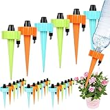 Bewässerungssystem Zimmerpflanzen Garten, 24 PCS Automatische Bewässerung Zimmerpflanzen Urlaub, Pflanzen Bewässerung Spikes Einstellbar zur Blumen Gemüse im Innenbereich für Außenbereich