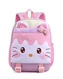 IvyH Kindergarten Rucksack, Kleinkinder Vorschulrucksack Kinder Schulranzen Schulrucksäcke fur Kleines Mädchen Jungen(Lila Katze)