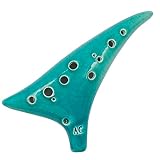 Ocarina 12 Loch Alto C, FineGood Keramik Okarina Musikinstrument mit Liederbuch, Umhängeband und Schutztasche für Anfänger und professionelle Leistung