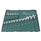 Cocoarm 20-teiliges Ringmaulschlüssel-Set, Vanadium-Stahlschlüssel, Verchromtes Handwerkzeug mit Leinentasche für Autoreparatur-Mechaniker, 6–32 Mm