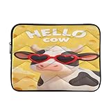 Highland Cow gepolsterte Laptophülle, 33 cm (13 Zoll), weich, gesteppt, wasserdicht, Computerhüllen, Gelb