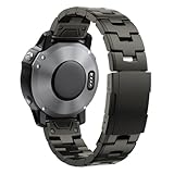 2226mm Quick Fit Titan-Metall-Uhrenarmband passend for Garmin Fenix ​​7X/7 Solar/6X/6 Pro/5 Plus/epix Gen2/Instinct 1/2 Uhrenarmband(Gun color,26mm)