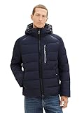 TOM TAILOR Herren 1037342 Puffer-Jacke mit Abnehmbarer Kapuze, 10668-sky Captain Blue, M