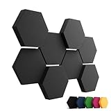 FENNEXT® Schallabsorber Akustikpaneele [8 Stk.] für spürbar reduzierte Geräusche I Modernes Akustikbild aus Hexagon Akustikplatten I Unbedenkliche Wand Paneele hergestellt in der EU I 3D Panels