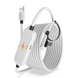 Syntech Link Kabel 5M mit Ladegerät, kompatibel mit Meta Quest 3/Oculus Quest 2 Zubehör, VR-Link-Kabel mit separatem Ladeanschluss, USB 3.0 auf Typ C Kabel Licht für PC/SteamVR