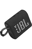 JBL GO 3 kleine Bluetooth Box in Schwarz – Wasserfester, tragbarer Lautsprecher für unterwegs – Bis zu 5h Wiedergabezeit mit nur einer Akkuladung. (1er Pack)