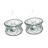 YARNOW 4 Stück Fischkäfig krebsfalle Fishing Accessories anglerzubehör fischerzubehör Hummer Angelwurf Köderwurfnetz fischernetz tragbare Fischnetzfalle Mehrzweck-Fischerei Nylon Green