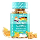 Ballaststoffe Gummis für Kinder - 1000 mg Inulin mit Vitamin D, B12, Chrom - Alternative zu Inulin Pulver & Ballaststoffe Pulver - Vegan & Glutenfrei - Unterstützt Verdauung - 30 Gummis - Novomins