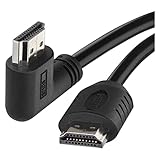 EMOS High Speed HDMI 2.0 Kabel mit Ethernet 5 m, 18 Gbit/s Hochgeschwindigkeitskabel mit Ultra HD, 4K, 3D, ARC Unterstützung, 90° Winkelstecker auf A-Stecker schwarz