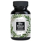 Bio Maca Kapseln schwarz - 3000mg Bio Maca je Tagesdosis - 180 Kapseln - Mit natürlichem Vitamin C, Ohne Magnesiumstearat, Zertifiziert Bio, hochdosiert, vegan und in Deutschland produziert