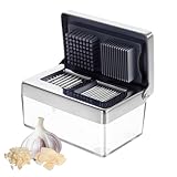 Knoblauchpresse Edelstahl 2-in-1 – Knoblauchschneider & Knoblauch Zerkleinerer mit Auffangbehälter, Spülmaschinenfest, Geruchsfreier & Langlebiger Knoblauch Hacker