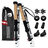 ALPIN LOACKER Wanderstöcke faltbar Aluminium mit Korkgriff I Nordic Walking Stöcke Damen I Leichte Faltbare Trekkingstöcke Teleskop für Bergsport, 100-120 cm