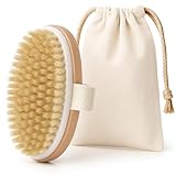 LAC FOR YOU Trockenbürste Körper aus Holz – Körperbürste Naturborsten für Dry Brush, Peeling & Cellulite - Massagebürste Fördert Lymphdrainage und Hauterneuerung