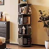 YHWKGZ 360° Drehbares Bücherregal, Bücherregal-Lagerregal for Zuhause, Mehrschichtiges Holzbodenregal, Freistehendes Bücherregal, Multifunktionales Bücherregal(42 * 132cm(18 * 52inches))