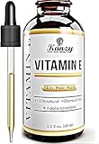 Kanzy Vitamin E Öl Bio Tropfen für Kosmetik 60ml 100% Natürliches d-Alpha-tocopherol, Anti-Falten, Anti Aging, Reines Vitamin E Öl Gegen Falten aller Art, Gesicht, Nagel und Haare