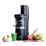 Panasonic Slow Juicer MJ-L700KXE, elektrische Fruchtpresse, Entsaften von ganzen Früchten und Gemüse, 75-mm Öffnung, schlankes Design, sicher und praktisch, Schwarz