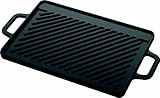 tepro Universal Guss-Wendeplatte Grösse M aus emaillierten Gusseisen mit beidseitig nutzbarer Grillfläche glatt und geriffelt, Maße ca. 36 x 20 x 1,5 cm