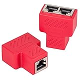 2 Pack LAN Splitter Verteiler, VANDESAIL LAN Splitter 1 Auf 2, RJ45 Splitter LAN Switch 2Port, Ethernet Splitter Netzwerk Verlängerungen Adapter, LAN Kabel Splitter für Cat5e Cat6 Cat7 Cat8 Kabel