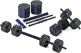 Gymtek Kurzhantel Set mit 2 Kurzhanteln - 2x10kg - Langhanteln Verstellbar – Hantelset – Kraftsport – Fitness - 4 x Sternverschlüsse - Hantel für Frauen & Männer - Dumbbell - Blau