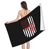 KWQDOZF Disc Golf Amerikanische Flagge Mikrofaser-Strandtuch, absorbiert Wasser, trocknet schnell, Badetuch für Strand, Schwimmbad, Camping