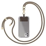ZhinkArts - Handykette universal - Handyschnur zum Umhängen - kompatibel mit iPhone - Samsung Galaxy - Huawei - Xiaomi - Necklace - Taupe/Beige