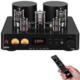 Juson Audio JTA100 200W Vakuum röhrenverstärker Integrierter Hybrid Mit BT 5.0 Optisch AUX RCA Phono Eingang und Kopfhörerausgang 2.1CH Class AB HiFi Home Audio für Plattenspieler