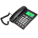 Schnurgebundenes Telefon,LCD Display Schnurgebundenes Telefon mit Freisprech und Anrufen,Klassische Festnetztelefon für Privatanwender/Hotel/Büro.(Schwarz)