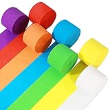 Bomtop 7 Rollen Krepppapier Bunt, kreppband bunt Bänder Regenbogen Krepppapier, für Hochzeitsdekorationen Party Feier Dekoration Geburtstagsdeko (4.5 cm x 25 m)