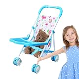 Kinderwagen - Puppenwagen für Baby zum Spielen mit einfachem Griff | Machen Sie das Spielzeug für Mädchen und, lustiges Rollen-Zubehör für Bär und Babypuppe,