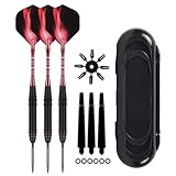 Qsvbeeqj 1 Set tragbare Stahl-Dartpfeil-Nadel-Metall-Darts-Set, Aluminium-Schäfte, Stahlspitze, Dart-Werkzeug für einfache Handhabung