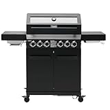 TAINO PLATINUM YAMARA DARK 4+2 Gasgrill Stahl 4 Brenner Keramik Sear-Burner Keramik Backburner Piezo-Zündung Grillrost Gusseisen