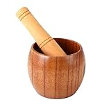 Wenrescry Jujube-Holz Mörser & Stößel – Robustes Werkzeug zum Mahlen von Gewürzen & Kräutern – Traditionelle Handmühle für Knoblauch, Pfeffer und mehr – Perfekte Küchenhilfe für authentische Gerichte