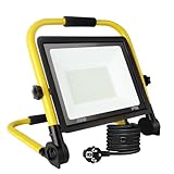 200w Led Baustrahler,21600 Lm Superhelle Arbeitsleuchte,Tragbares Baustrahler,6000k Tageslichtweiß,Ip66 Wasserdicht,Eu-Stecker Bauleuchten mit 3.5M Kabel und Schalter für Werkstatt,Garage,Garten