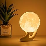 Balkwan Mondlampe, Mond Lampe 3D Druck Mond Lampe Dimmbar USB Lade Touch Lampe für Kinder und Liebhaber Geburtstag Schlafzimmer Romantisches Geschenk (3.5 inch)