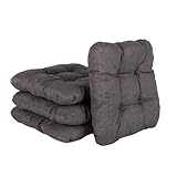 HLKauf 4 | 6 | 8er Set Sitzkissen 38x38x8 cm | weiche Kissen | Für Garten, Camping, Gastronomie oder Bistro | Oeko-Tex und Made in EU (Anthrazit & 1x HLKauf-Block, 4er-Set)