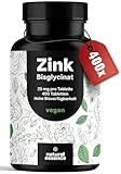 Zink Tabletten hochdosiert - 400 Tabletten hochdosiert mit 25mg Zink-Bisglycinat - Vegan und produziert in Deutschland - Laborgeprüft