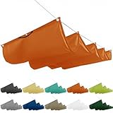 Einziehbares Sonnensegel 1x8M, terrassendach Sonnenschutz, pergola beschattung schienensystem mit ösen und Seil für terrassendach wintergarten Garten Dach, Orange