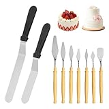 MENUY 9 Stück Winkelpalette Torte Groß, Edelstahl Tortenspachtel zum Glätten, Tortenpalette Für Torten Set, Winkelpalette Torte Zum Backen, Torten Selber Machen, Tortendekoration Aus Fondant