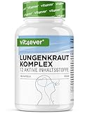 Lungenkraut - 180 Kapseln - Hochdosierter Lungenkraut (Lungwort) Atem Lungen Komplex mit Eukalyptus, NAC, Pfefferminze, Thymian, Salbei, Ingwer Extrakt - Vegan
