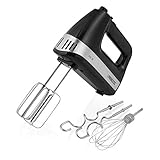 Princess Handmixer Power 500 – 3 Mix-Aufsätze, 5 Mixgeschwindigkeiten, 500 Watt, mit Aufbewahrungsbox, 222206, 01.222206.01.001, schwarz, silber