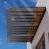 Vordach Für Haustür Überdachung Breite 40/50/60 cm Sonnenschutz Regenschutz Polycarbonat-Vordach Türvordach, Fenstermarkise Terrassen-Vordach Türdach Pultbogenvordach